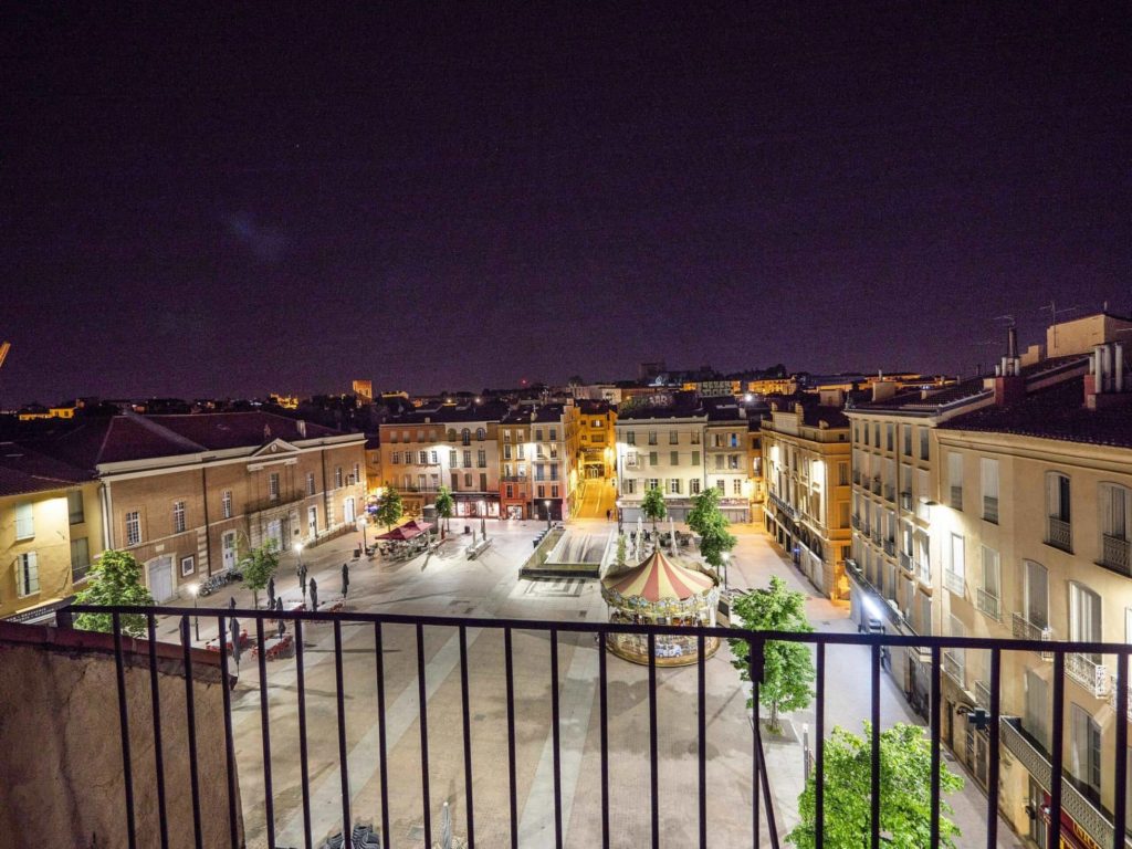 Night view from Coronell suite in Perpignan